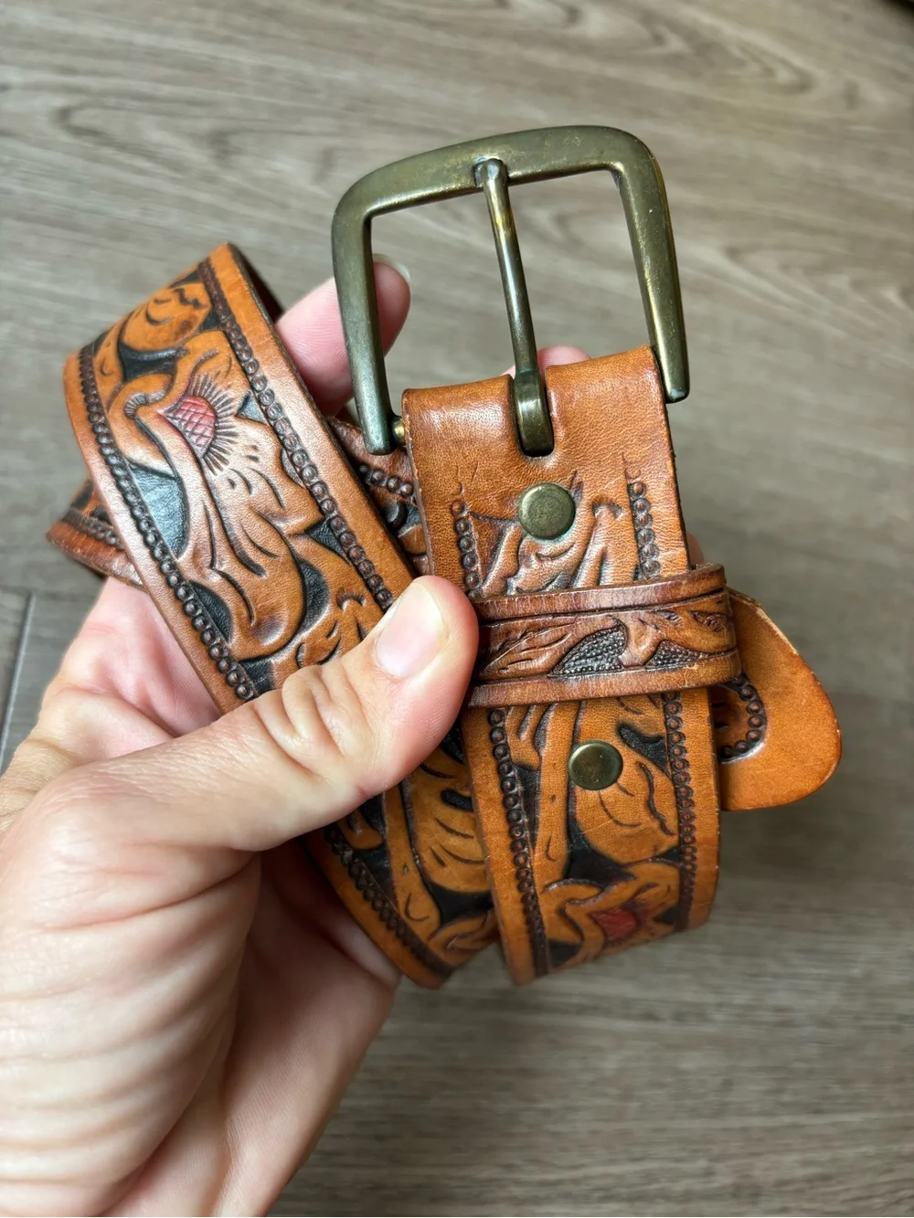 J. Crew hand tooled